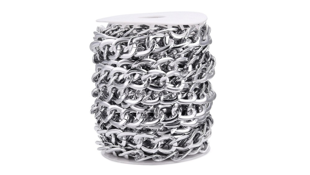 copy of Chaîne maille gourmette gros maillon 22x17mm en aluminium couleur or
