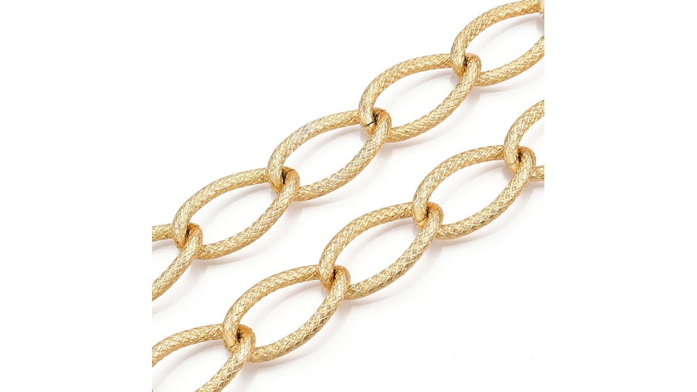 Chaîne grosse maille torsadée en aluminium couleur or