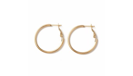 Paire de créoles 30mm en acier inoxydable plaqué or 24k