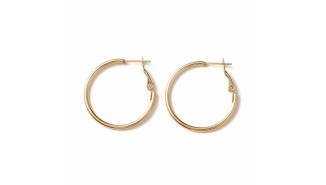 Paire de créoles 30mm en acier inoxydable plaqué or 24k