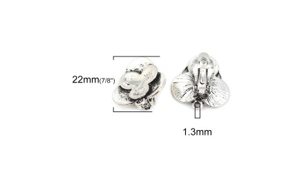 clip fleur argent