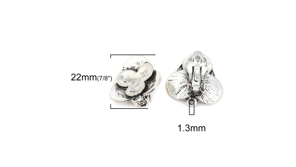 copy of Paire de clips d'oreille ronds effet martelé en zamak