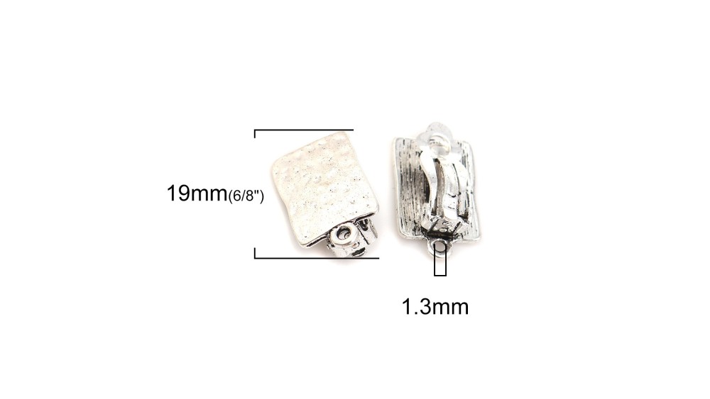 copy of Paire de clips d'oreille ronds effet martelé en zamak