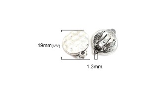 Paire de clips d'oreille ronds effet martelé en zamak