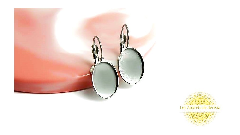copy of Dormeuses supports cabochons 10mm en acier 304 argent