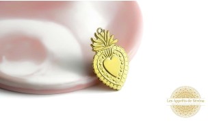 copy of Pendentif coeur en acier plaqué or 18K