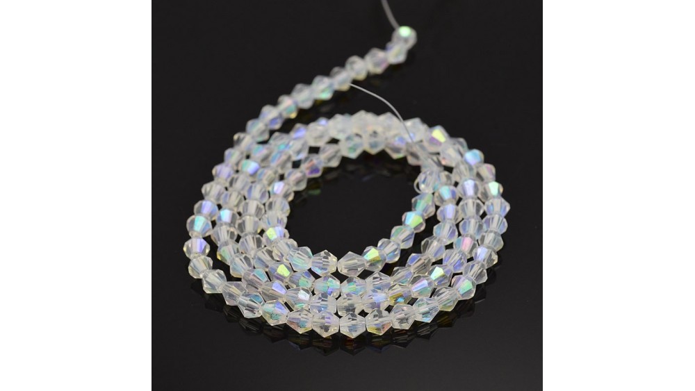 Perles  toupies à facettes 3x3.5mm transparent AB