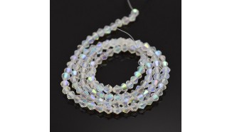 Perles  toupies à facettes 3x3.5mm transparent AB