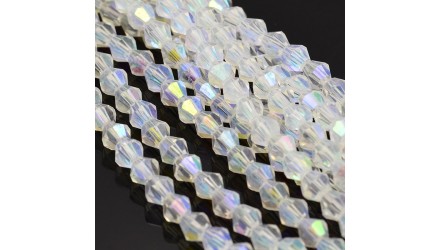 Perles  toupies à facettes 3x3.5mm transparent AB