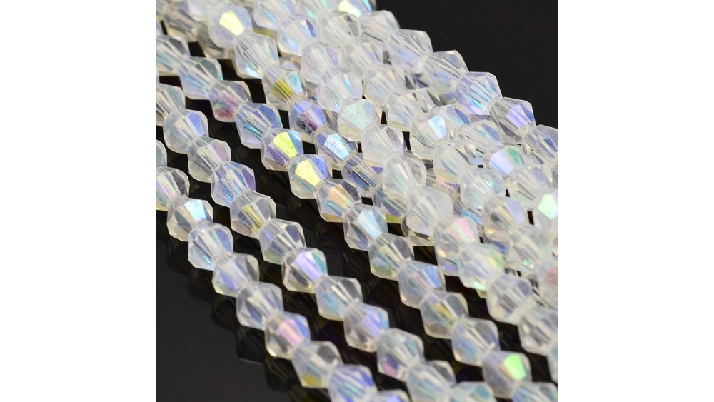 Perles  toupies à facettes 3x3.5mm transparent AB