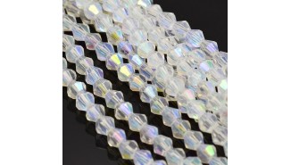 Perles  toupies à facettes 3x3.5mm transparent AB