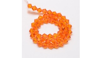 Rang de toupie en cristal autrichien orange en 3mm pour création