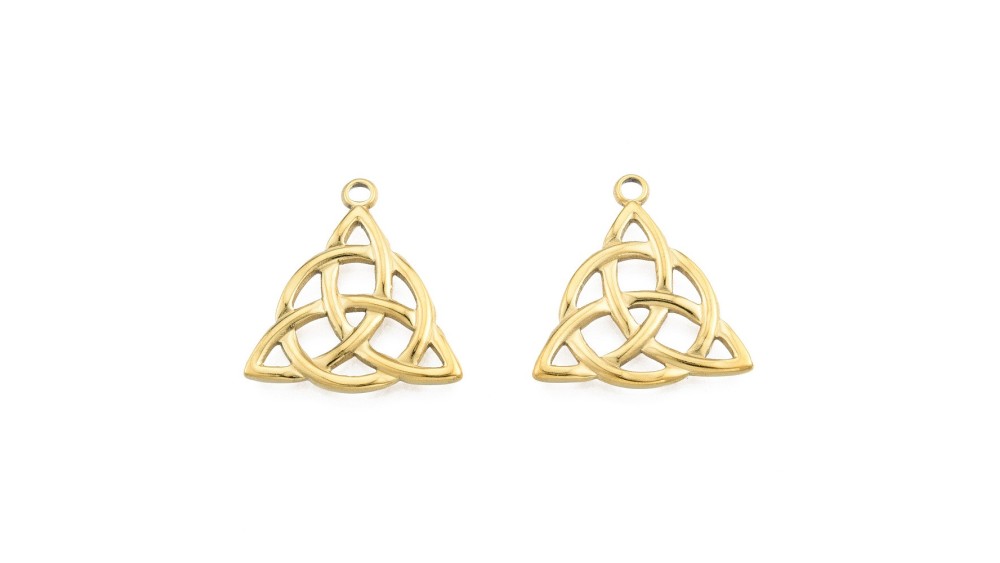 Pendentif Triskel acier inoxydable plaqué or 18K