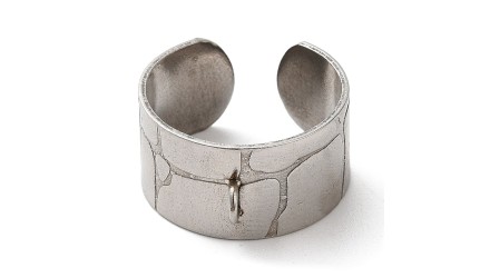 bague acier argent
