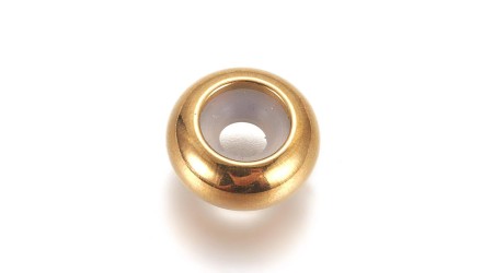Perle stoppeur 8x4mm et 6x3mm en acier inoxydable couleur or