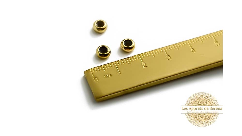 Perles stopper en acier inoxydable couleur or pour chaines et cordons