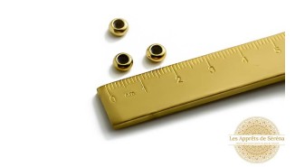 Perle stoppeur 8x4mm et 6x3mm en acier inoxydable couleur or