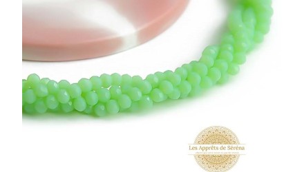 Perles à facettes 3.5mm vert opale
