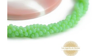 Perles à facettes 3.5mm vert opale