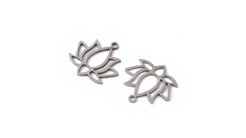 copy of Pendentif fleur de lotus en acier inoxydable plaqué or 18k