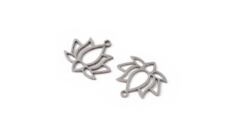 fleur de lotus acier argent