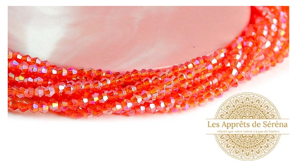 copy of Perles  toupies à facettes 3x2.5mm rose AB toupie verre 2mm perle à facettes roses