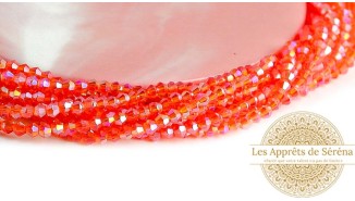 copy of Perles  toupies à facettes 3x2.5mm rose AB toupie verre 2mm perle à facettes roses