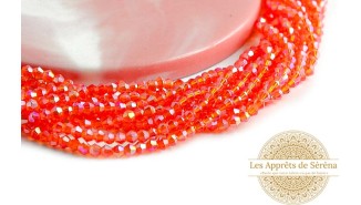 copy of Perles  toupies à facettes 3x2.5mm rose AB toupie verre 2mm perle à facettes roses