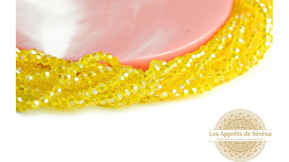 copy of Perles  toupies à facettes 3x2.5mm rose AB toupie verre 2mm perle à facettes roses