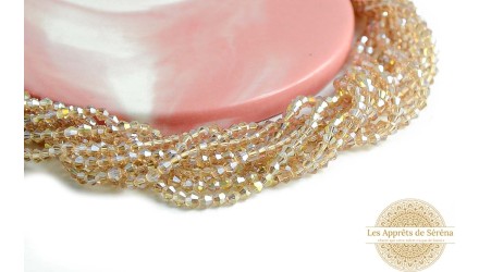 copy of Perles  toupies à facettes 3x2.5mm rose AB toupie verre 2mm perle à facettes roses