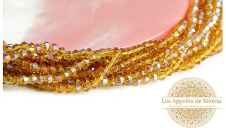copy of Perles  toupies à facettes 3x2.5mm rose AB toupie verre 2mm perle à facettes roses