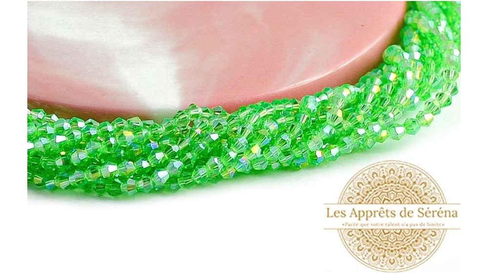 copy of Perles  toupies à facettes 3x2.5mm rose AB toupie verre 2mm perle à facettes roses