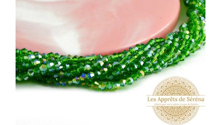 copy of Perles  toupies à facettes 3x2.5mm rose AB toupie verre 2mm perle à facettes roses