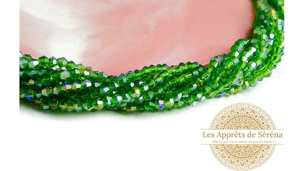 copy of Perles  toupies à facettes 3x2.5mm rose AB toupie verre 2mm perle à facettes roses