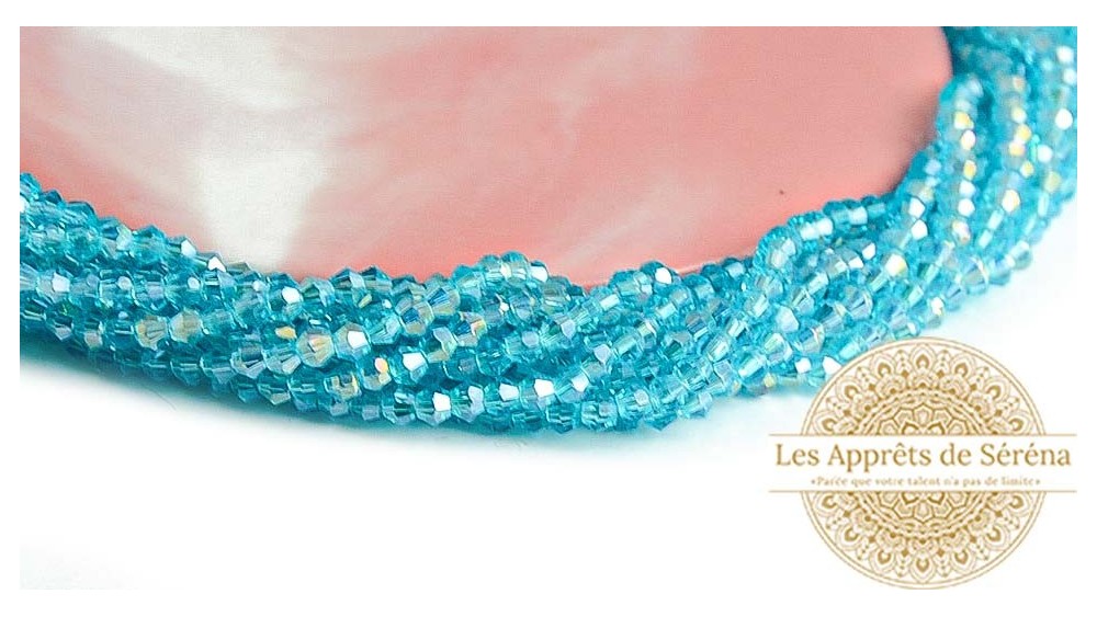 copy of Perles  toupies à facettes 3x2.5mm rose AB toupie verre 2mm perle à facettes roses