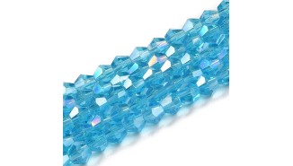perle toupie bleu turquoise 3mm