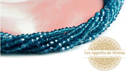 perle toupie bleu de Prusse 3mm