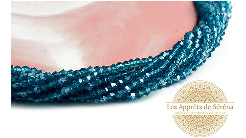 perle toupie bleu de Prusse