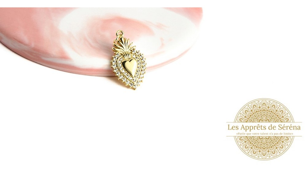 copy of Pendentif coeur en acier plaqué or 18K