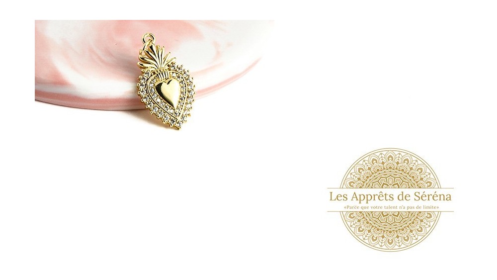 copy of Pendentif coeur en acier plaqué or 18K
