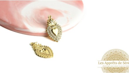 copy of Pendentif coeur en acier plaqué or 18K