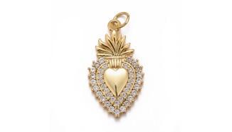 copy of Pendentif coeur en acier plaqué or 18K