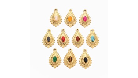 pendentif multicolore acier