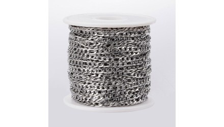 chaine acier figaro argent