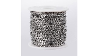 chaine acier figaro argent