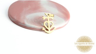 copy of Pendentif croix camarguaise en laiton plaqué or 18k