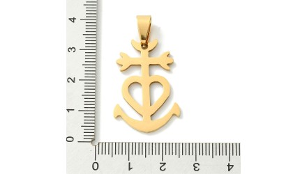 copy of Pendentif croix camarguaise en laiton plaqué or 18k