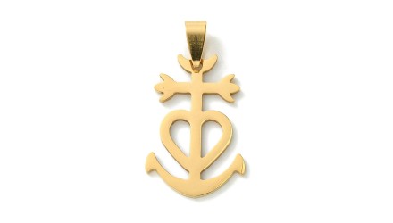 copy of Pendentif croix camarguaise en laiton plaqué or 18k