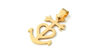 copy of Pendentif croix camarguaise en laiton plaqué or 18k