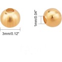 Perles rondes 3mm en acier inoxydable couleur or pour cr&eacute;ation bijoux